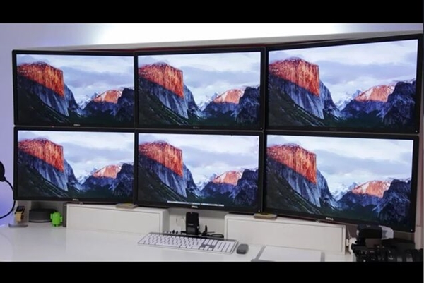 苹果顶配版Mac Pro可外接六台4K显示器使用-